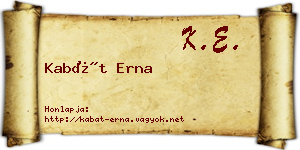 Kabát Erna névjegykártya